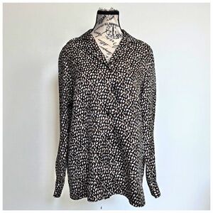 Lafayette 148 Silk Abstract Print Blouse | Effortless Luxury Essential